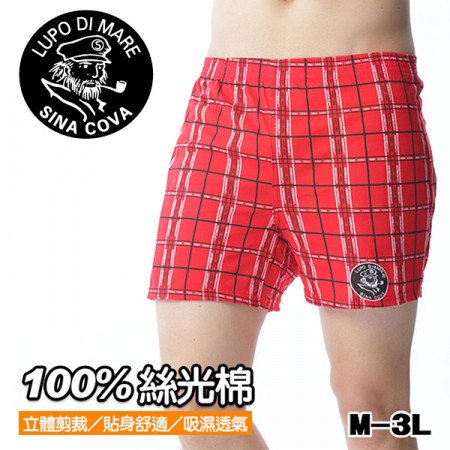 【老船長】S101-100%絲光棉印花平口褲-10件入內褲