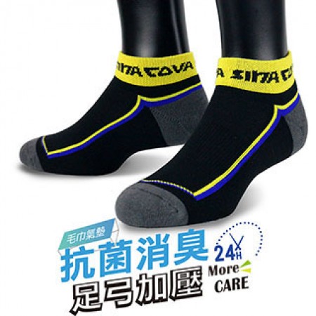 【老船長】(9815)EOT科技不會臭的襪子船型運動襪22-24cm黃色