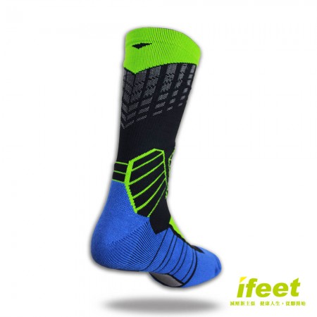 【老船長】(9817)全方位足弓壓力運動襪籃球襪-1雙入綠色(24-26cm)