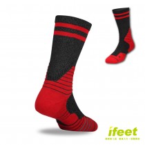 【老船長】(9816)全方位足弓壓力運動襪籃球襪-1雙入紅色(24-26cm)