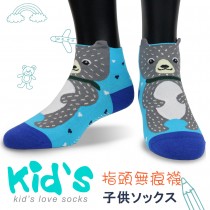 【kid】(3006)台灣製棉質義大利台無縫針織止滑童襪-1雙入灰熊