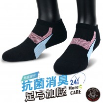 【老船長】(8466)EOT科技不會臭的襪子船型運動襪22-24cm黑色